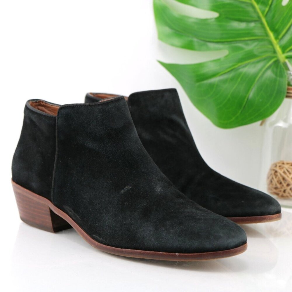 Sam Edelman Womens Petty Boot‎ Size 9.5 Black Suede Bootie Block Heel Boho Comfy